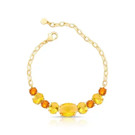 Pulseira em Cristais Ovais e Redondos