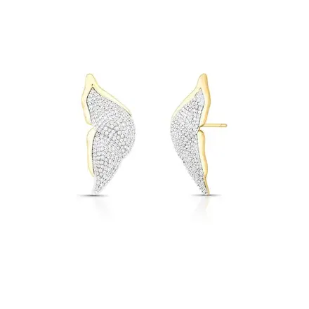 Brinco Ear Cuff de Asa Curva com Zircônias