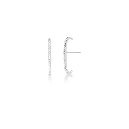 Brinco Ear Hook com Uma Fileira em Zircônias