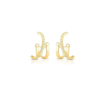 Brinco Ear Hook com Três Voltas e Zircônias