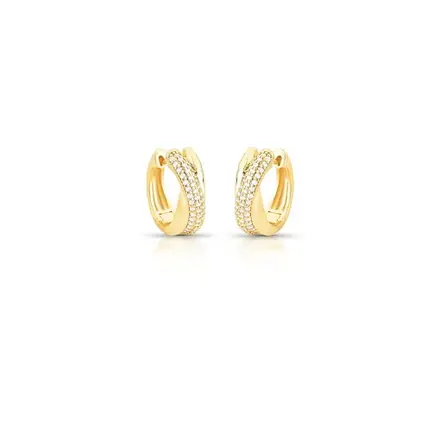 Argola Trançada com Zircônias