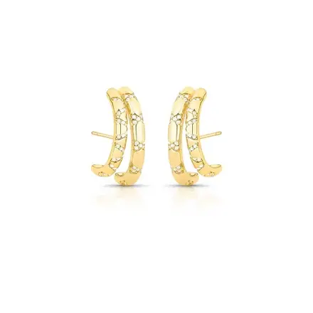 Brinco Ear Hook com Duas Voltas e Zircônias