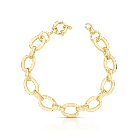 Pulseira com Elos Lisos e Fecho Boia