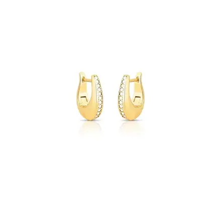 Argola Oval com Uma Fileira de Zircônias