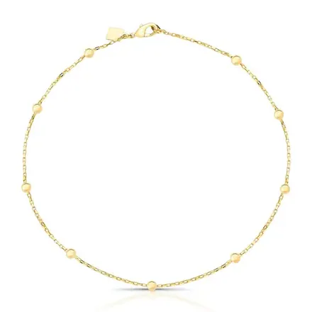Choker com Esferas Lisas e Elos Retangulares Intercalados