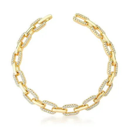 Pulseira com Elos Retangulares em Zircônias