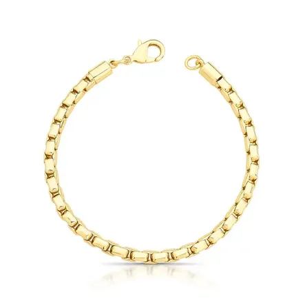 Pulseira com Elos Retangulares Lisos