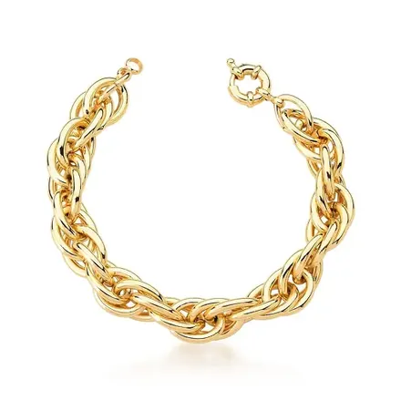 Pulseira com Elos Ovais Vazados e Fecho Boia