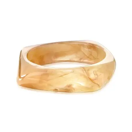Bracelete Curvo e Quadrado em Resina