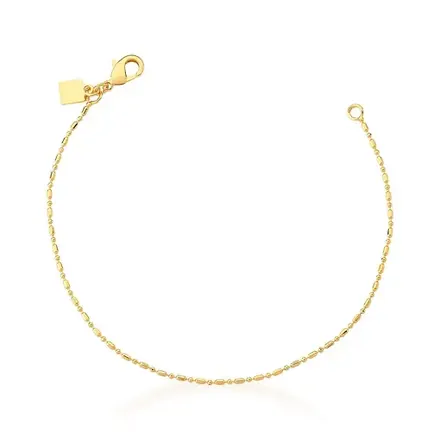 Pulseira com Bolinhas e Caninhos Lisos Intercalados
