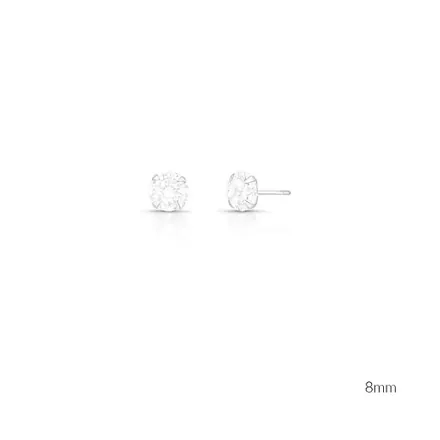 Brinco Ponto de Luz com Zircônia Prata Lisa