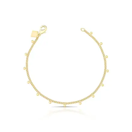Pulseira em Malha Groumet com Esferas Lisas