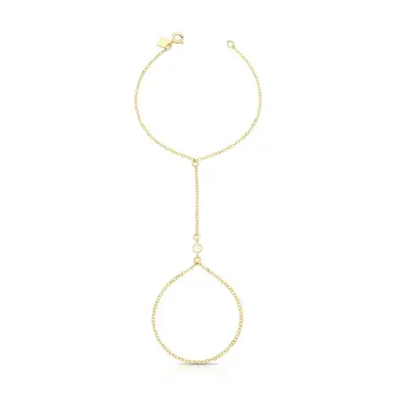 Pulseira de Mão com Zircônia Redonda