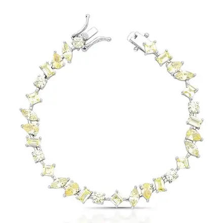 Pulseira com Cristais Intercalados