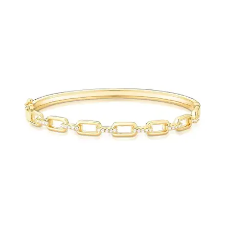 Bracelete de Elos Ovais Intercalados com Zircônias