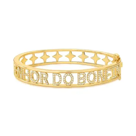 Bracelete com Escrita "senhor do Bonfim" em Zircônias