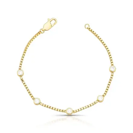 Pulseira com Cristais Redondos Intercalados