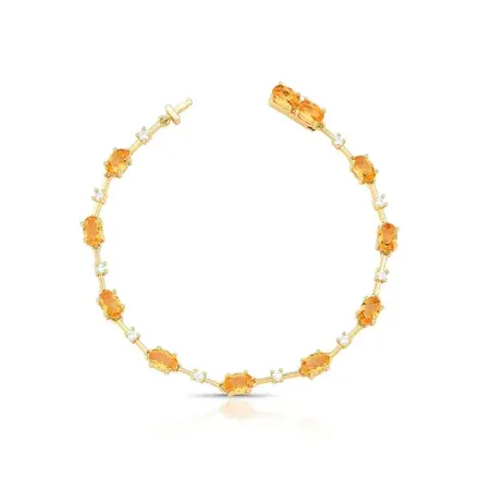 Pulseira com Cristais Ovais e Zircônias
