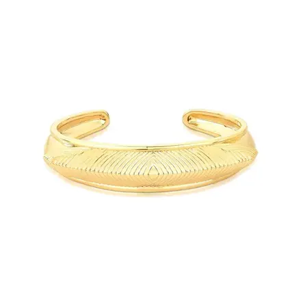 Bracelete Texturizado com Abertura Banhado a Ouro