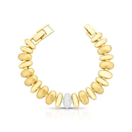 Pulseira com Ovais Intercalados e em Zircônias
