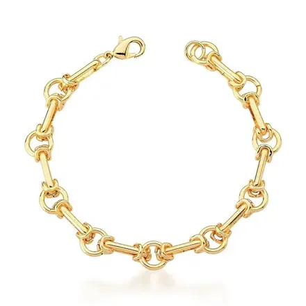 Pulseira com Elos Intercalados e Lisos