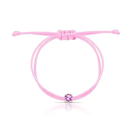 Pulseira Regulável Kids com Zircônia Redonda Prateada