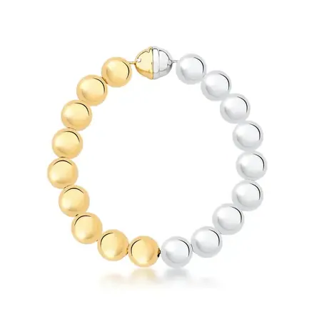 Pulseira com Esferas Lisas e Fecho Ímã