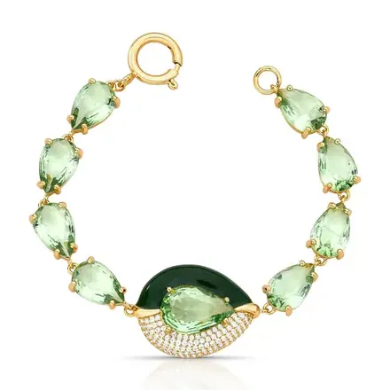Pulseira de Gota em Cristais e Zircônias com Fecho Boia