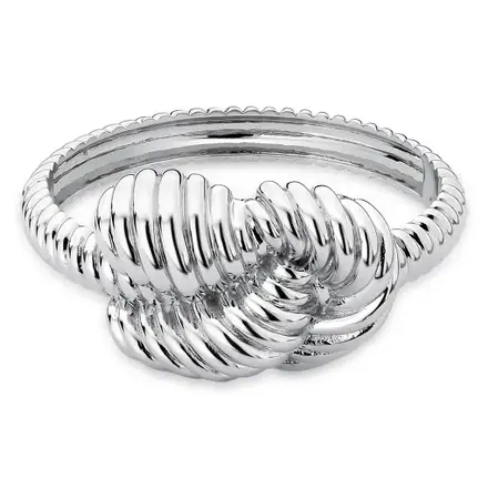 Bracelete de Nó Trançado e Texturizado Liso