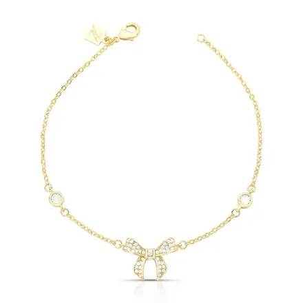 Pulseira de Laço com Cristais e Zircônias