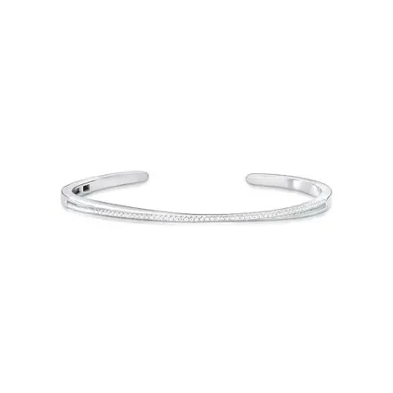 Bracelete Uma Fileira em Zircônias Prata Rodinada