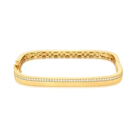 Bracelete Retangular com Uma Fileira de Zircônias
