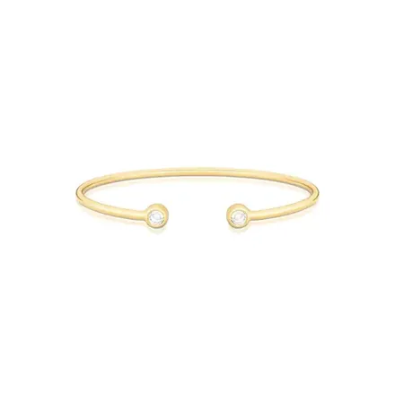 Bracelete com Zircônias Redondas e Abertura