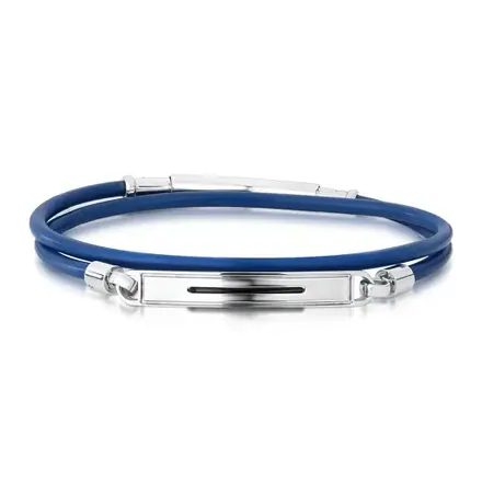 Pulseira em Fio de Silicone com Duas Voltas Aço