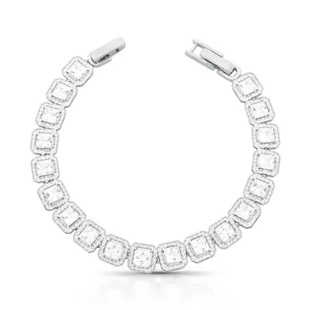 Pulseira com Zircônias Quadradas e Redondas