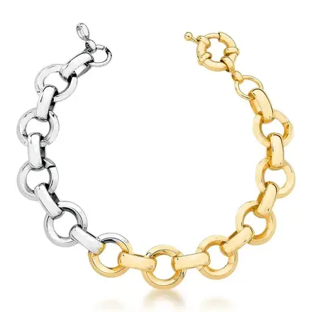 Pulseira em Elos Redondos e Ovais