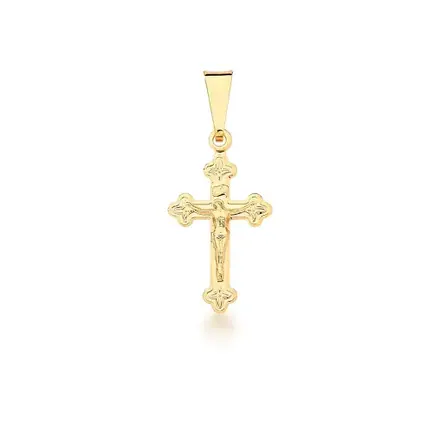 Pingente de Crucifixo Liso e Trabalhado