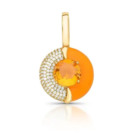 Pingente Esmaltado com Fecho em Cristal e Zircônias
