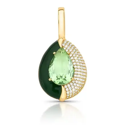 Pingente com Fecho de Gota em Cristal e Zircônias