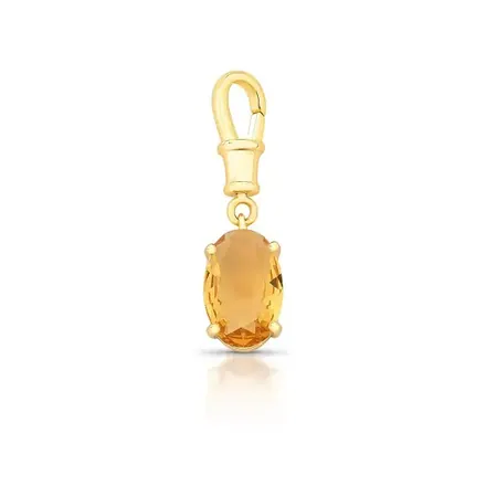 Pingente com Fecho e Cristal Oval