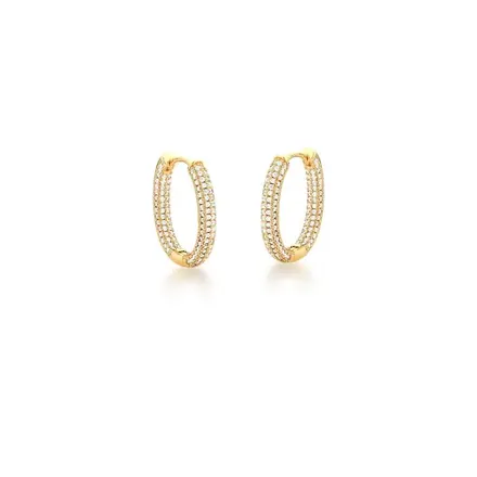 Argola Oval com Zircônias