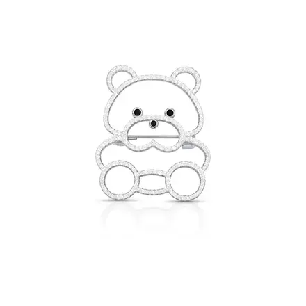 Broche de Urso Vazado com Zircônias