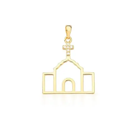 Pingente com Imagem de Igreja em Zircônias