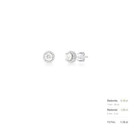 Brinco Pedra Moissanite 5mm Prata Rodinada