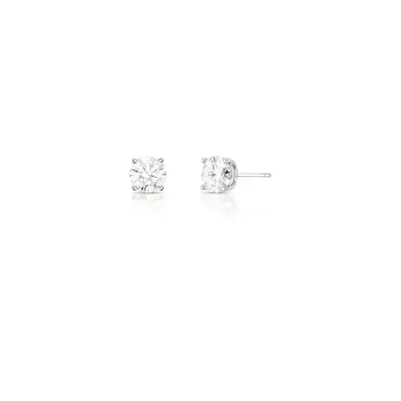 Brinco Pedra Moissanite 8mm Prata Rodinada