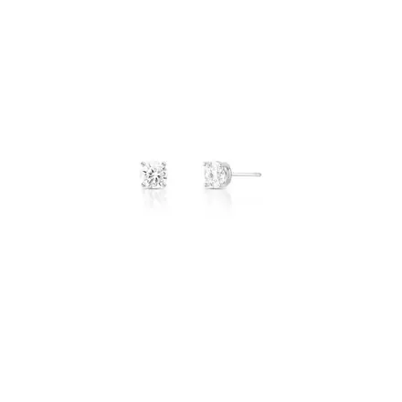 Brinco com Pedra Moissanite 6mm Prata Rodinada