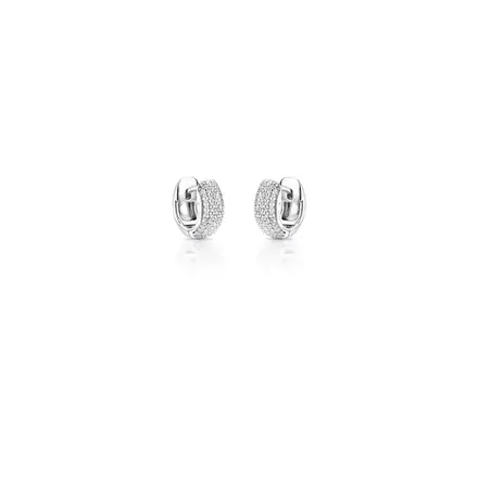 Argola com Pedras Moissanites 1mm Prata Rodinada