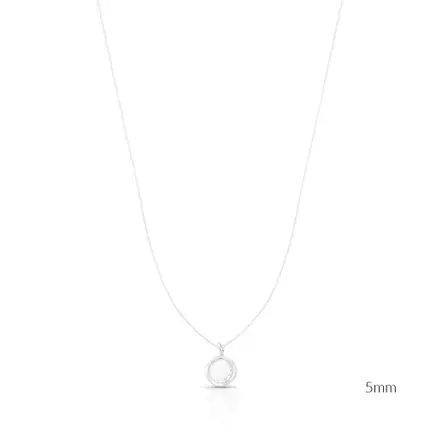 Colar em Fio de Nylon com Pingente Ponto de Luz Prata Lisa