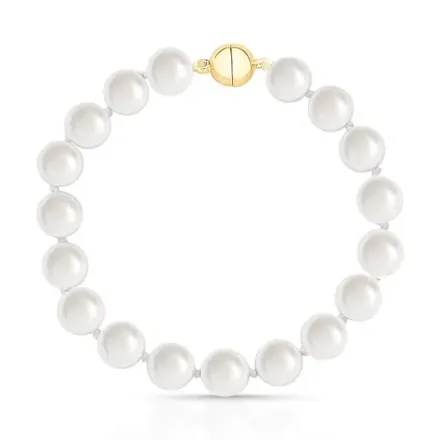 Pulseira com Pérolas Shell Redondas e Fecho Ímã