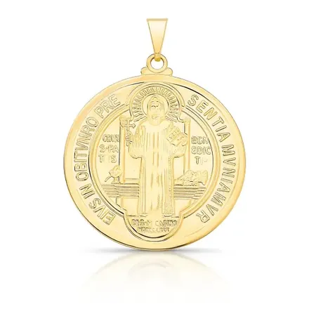 Pingente Medalha com São Bento Liso